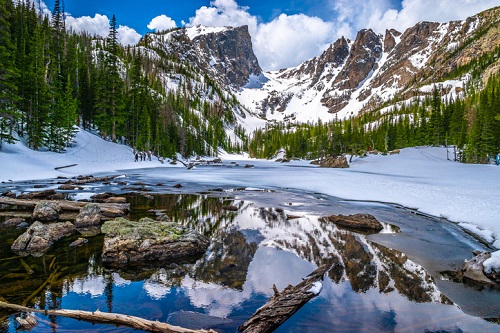 Spectacular winter viewpoints can be found all over Rocky Mountain National Park.